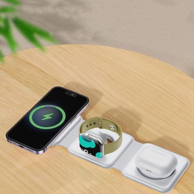 16. Ładowarka indukcyjna 3w1 Dudao A11N 15W - biała + kabel USB-C / USB-C