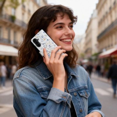 6. Etui Tech-Protect Wallet na Samsung Galaxy A26 5G / A17 4G / 5G - stokrotki z liśćmi