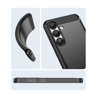 17. Etui silikonowe Carbon Case na Samsung Galaxy S25 Edge - czarne