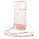 6. Etui Guess Translucent Pearl Strap na iPhone 14 Pro - różowe