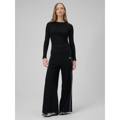 3. Longsleeve slim z prążkowanej dzianiny damski 4F 4FRAW25TLONF656-20S