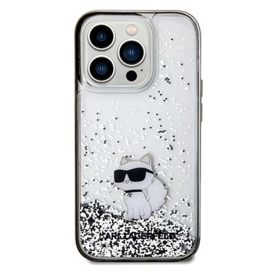 3. Etui Karl Lagerfeld Liquid Glitter Choupette na iPhone 14 Pro - przezroczyste