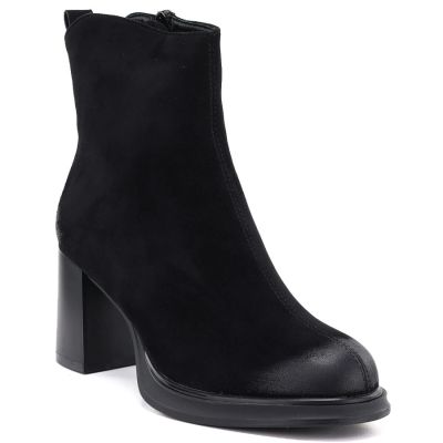 Botki damskie na obcasie i platformie czarne Potocki SZ12844