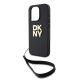 4. Etui DKNY Wrist Strap Stock Logo na iPhone 15 Pro - czarne