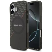 Etui AMG Double Layer Transparent Rhombs MagSafe do iPhone 17 - czarno-czerwone
