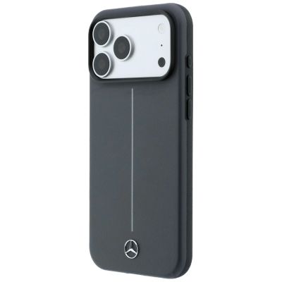 2. Etui Mercedes Leather Semi Wrap with Iconic Line MagSafe na iPhone 18 Pro / 17 Pro - ciemnoszare