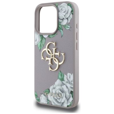 6. Etui Guess Grained Roses Big 4G logo na iPhone 16 Pro - fioletowe