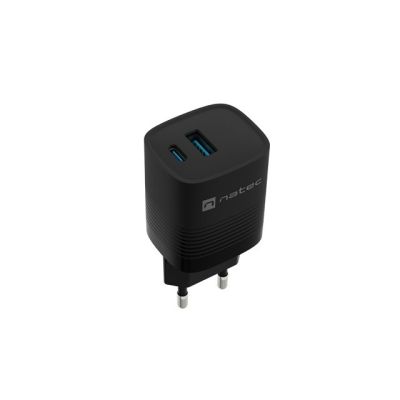 NATEC ŁADOWARKA RIBERA GAN 1X USB-A + 1X USB-C 30W CZARNA NUC-2141