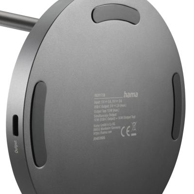 6. Hama 00201738 ładowarka do urządzeń przenośnych Słuchawki, Smartfon Czarny USB Bezprzewodowe ładowanie Szybkie ładowanie Wewnętrzna