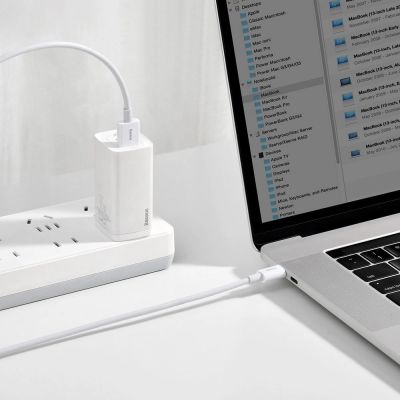 10. Baseus Superior kabel USB - USB Typ C 66 W 6A 1 m Biały (CATYS-02)