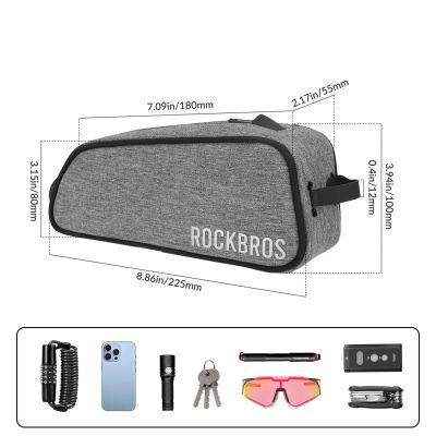 3. Torba rowerowa Rockbros TL004 ROAD TO SKY 0,7 l na ramę wodoodporna - szara