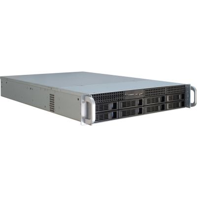 Inter-Tech IPC 2U-2408 Rack Czarny, Stal nierdzewna