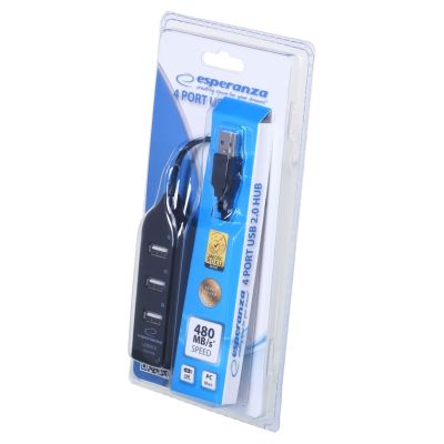 3. Hub Esperanza EA116 (4x USB 2.0; kolor czarny)