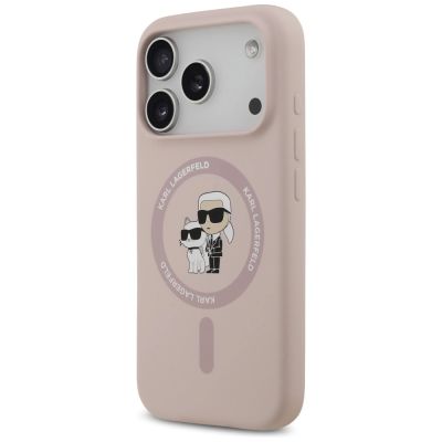 2. Etui Karl Lagerfeld Silicone Karl&Choupette Ring MagSafe do iPhone 17 Pro - różowe