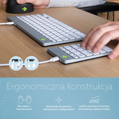 13. Klawiatura numeryczna Numpad Ścienna Kabel biała