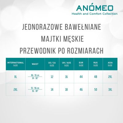 5. BIELIZNA JEDNORAZOWA MĘSKA ANOMEO (BAWEŁNIANA) XL - 6SZT