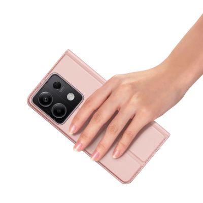 7. Etui Dux Ducis Skin Pro z klapką i miejscem na kartę na Xiaomi Redmi Note 13 5G - różowe