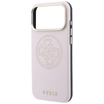 6. Etui Guess Perforated 4G Gold Logo Magsafe na iPhone 17 Pro / 18 Pro - różowe