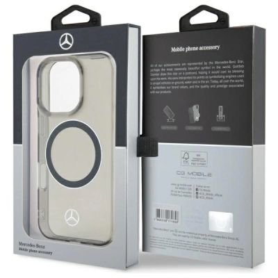 8. Etui Mercedes Silver Ring MagSafe na iPhone 16 Pro - czarne