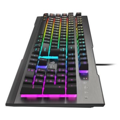 3. GENESIS Rhod 500 RGB klawiatura Gaming USB QWERTY Portugalski Czarny, Srebrny