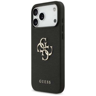 2. Etui Guess Grained Big 4G & Classic Logo na iPhone 17 Pro Max - czarne