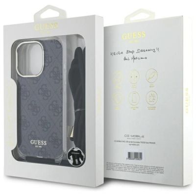 8. Etui Guess Crossbody Cord 4G Print na iPhone 16 Pro Max - czarne