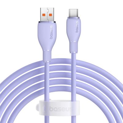 Kabel Baseus Pudding 100W USB-A - USB-C 2m - fioletowy
