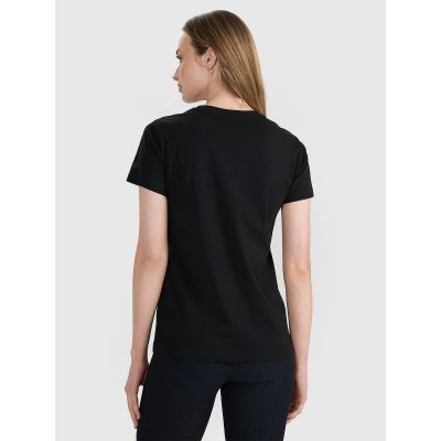 2. T-shirt regular z nadrukiem damski 4F 4FRSS25TTSHF3162-20S