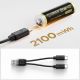 8. Bateria litowa Orico Ener-G EG5C 1,5 V 2100mWh akumulator AA USB-C z kablem ładującym 2 szt.