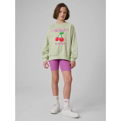 3. Bluza dresowa loose bez kaptura dziewczęca 4F 4FJRSS26TSWSF2903-47S