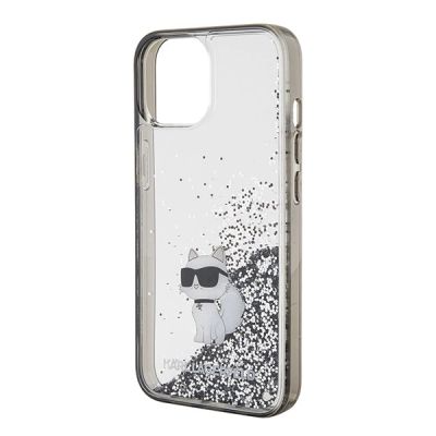 6. Etui Karl Lagerfeld Liquid Glitter Choupette do iPhone 15 - przezroczyste