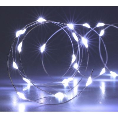 13. LAMPKI DRUCIKI NA BATERIE GIRLANDA 40 LED ZIMNY BIAŁY