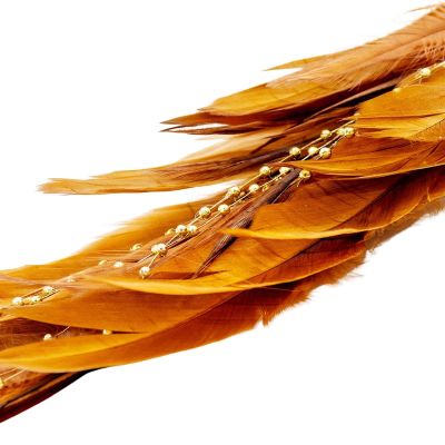 3. PTASZEK DEKORACYJNY NA KLIPSIE 38CM ZŁOTY