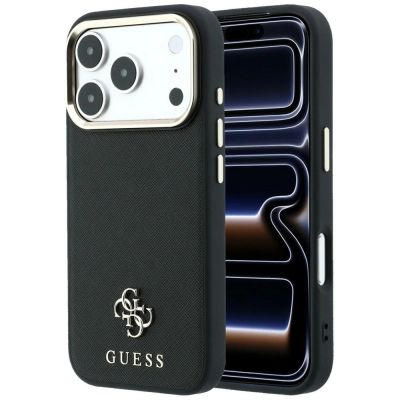 Etui Guess Saffiano Small 4G & Classic Logo MagSafe na iPhone 18 Pro / 17 Pro - czarne