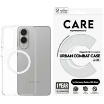 Etui CARE by PanzerGlass Flagship Urban Combat White QI na Samsung Galaxy S25 Edge - przezroczyste
