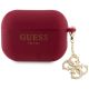 2. Etui Guess Liquid Silicone Glitter Triangle Charm na AirPods Pro 2 - purpurowe
