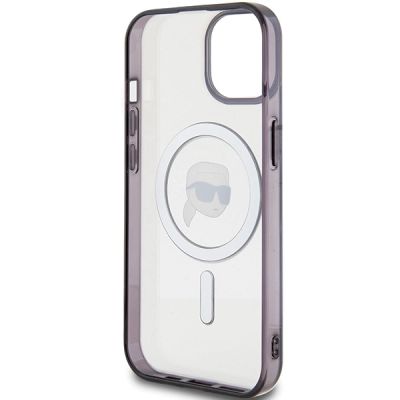 7. Etui Karl Lagerfeld IML Karl's Head MagSafe do iPhone 15 - przezroczyste