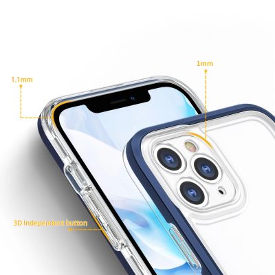 4. Clear 3in1 etui do iPhone 11 Pro Max żelowy pokrowiec z ramką niebieski