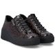 4. Półbuty damskie lakierowane sneakersy kroko brązowe Rieker N2555-25