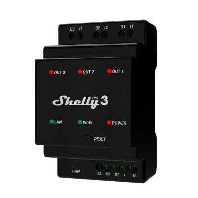 Inteligentny przełącznik Shelly "Pro 3" WLAN & LAN switching drive 3 x 16 A
