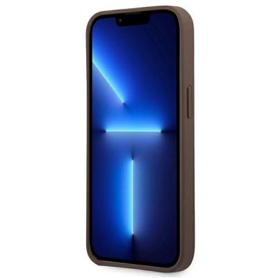 5. Etui Guess 4G Big Metal Logo na iPhone 14 Pro - brązowe