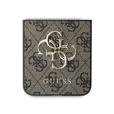 5. Etui Guess Leather 4G Metal Logo na Samsung Galaxy Z Flip 6 - brązowe