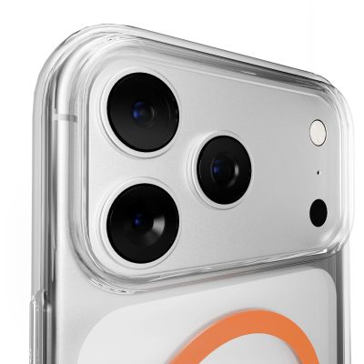 6. Etui Puro Lite Mag TPU+PC kompatybilne z MagSafe na iPhone 17 Pro Max - przezroczyste z pomarańczowym pierścieniem
