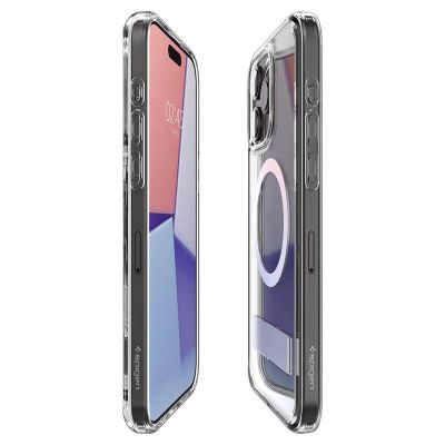 17. Etui Spigen Ultra Hybrid S MagSafe z podstawką do iPhone 15 Pro - przezroczyste