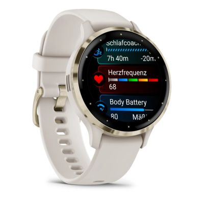 3. Garmin Venu 3S 3,05 cm (1.2") AMOLED 41 mm Cyfrowy 390 x 390 px Ekran dotykowy Złoto, Kość słoniowa Wi-Fi GPS