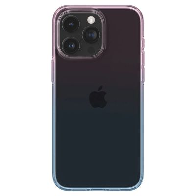 3. Etui Spigen Liquid Crystal na iPhone 15 Pro - różowo-niebieskie