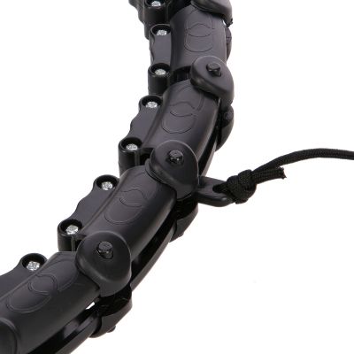 11. Zestaw Hula Hop HHW11 BLACK z wypustkami i obciążnikiem + pas BR163 BLACK PLUS SIZE HMS