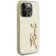 4. Etui Karl Lagerfeld Wrinkled Metal Signature na iPhone 15 Pro Max - złote