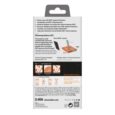 4. Etui SBS D3O do Samsung Galaxy S25 - przezroczyste