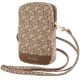 Torebka Guess Zip GCube Bottom Stripe na telefon - brązowa
